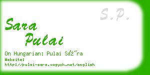 sara pulai business card